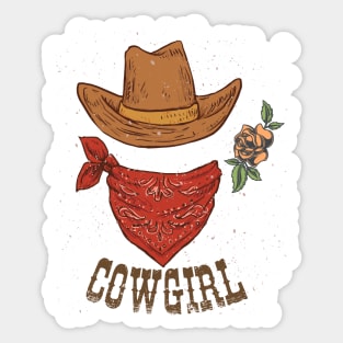 COWGIRL - HAT - SCARF Sticker